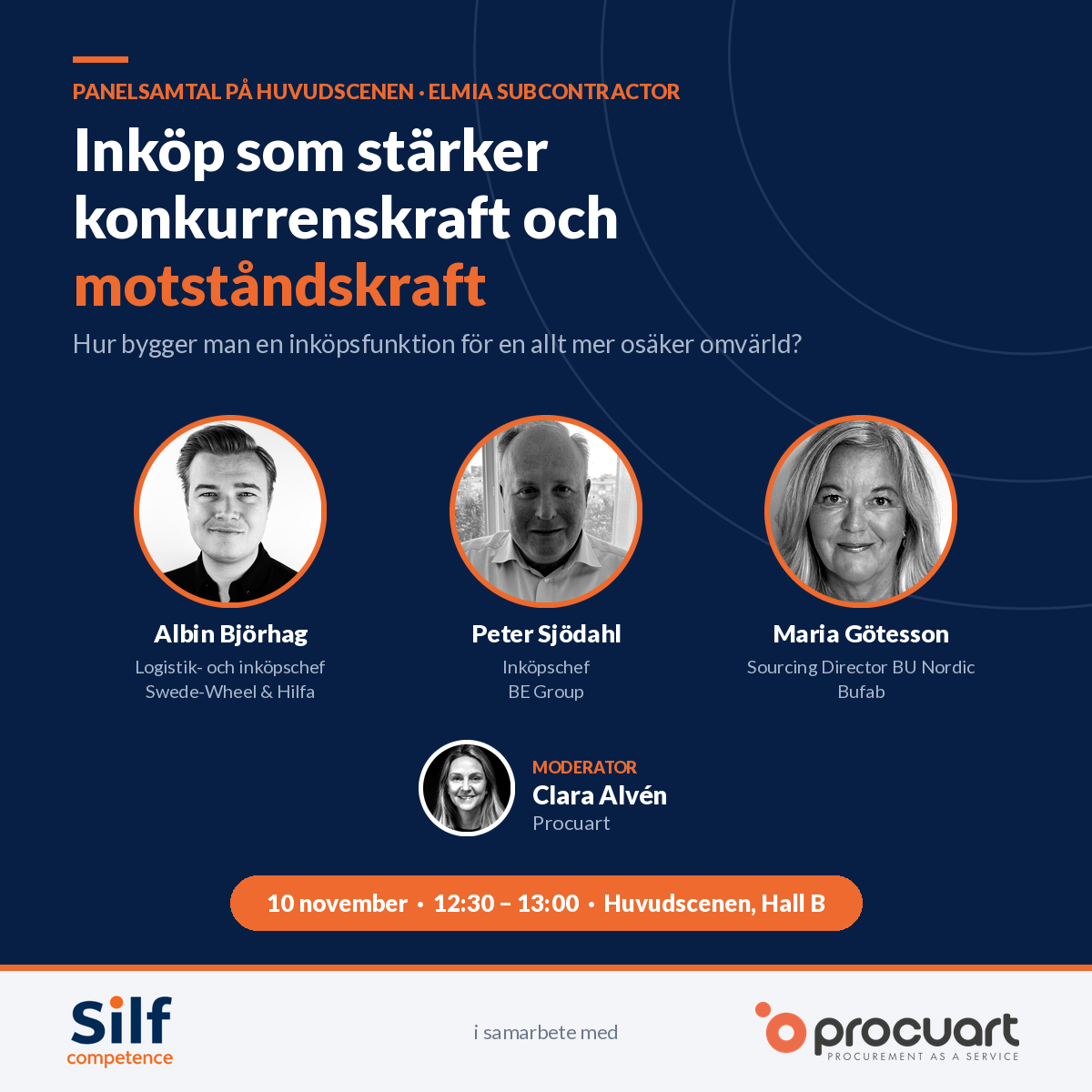 Inköpschefer från industrin debatterar på huvudscenen: Inköp som stärker konkurrenskraft och motståndskraft