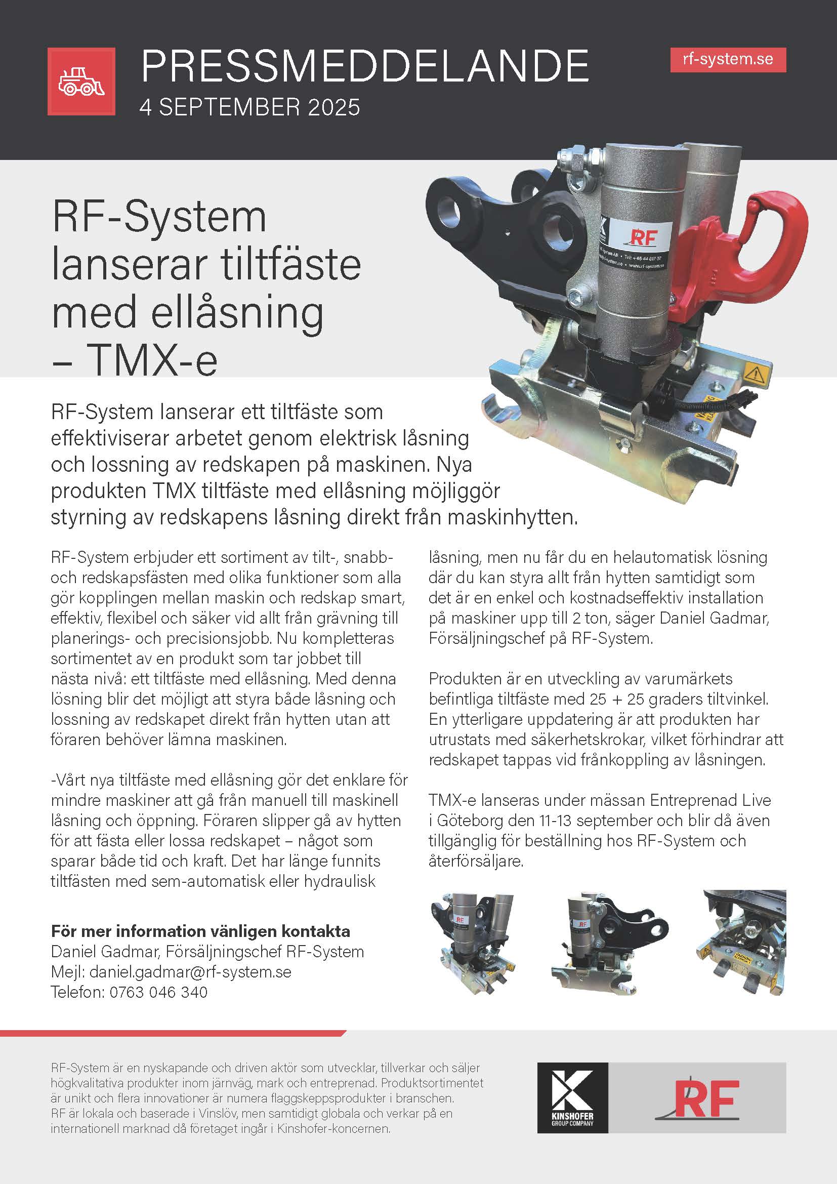 RF-System lanserar tiltfäste med ellåsning – TMX-e