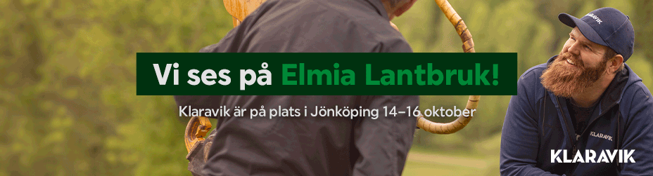 Annons: Vi ses på Elmia Lantbruk! Klaravik är på plats i Jönköping 14-16 oktober.å Elmia Lantbruk