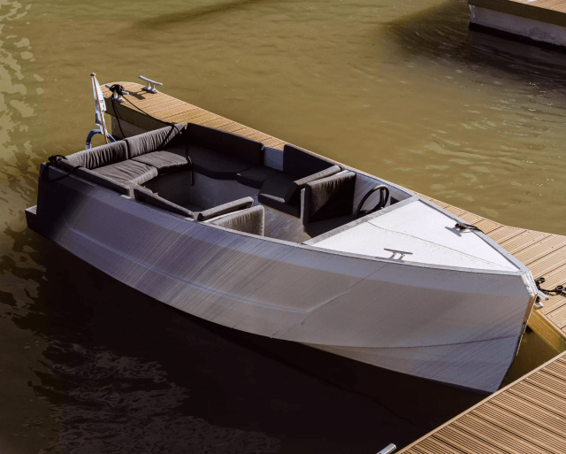 3D-printed boat from reclaimed polymers