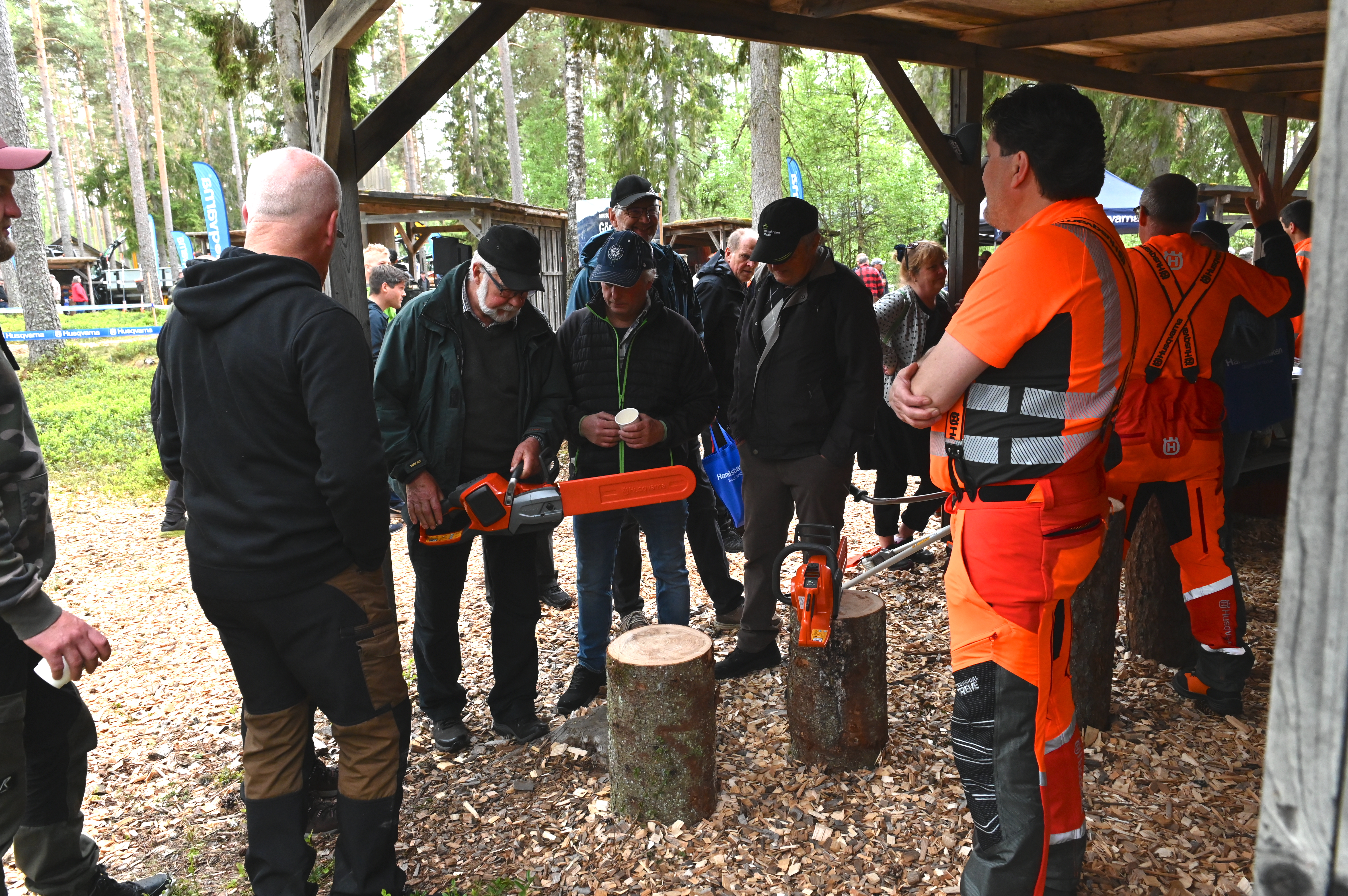 New saw models for both petrol and electric operation as Husqvarna gives visitors the chance to test them in person